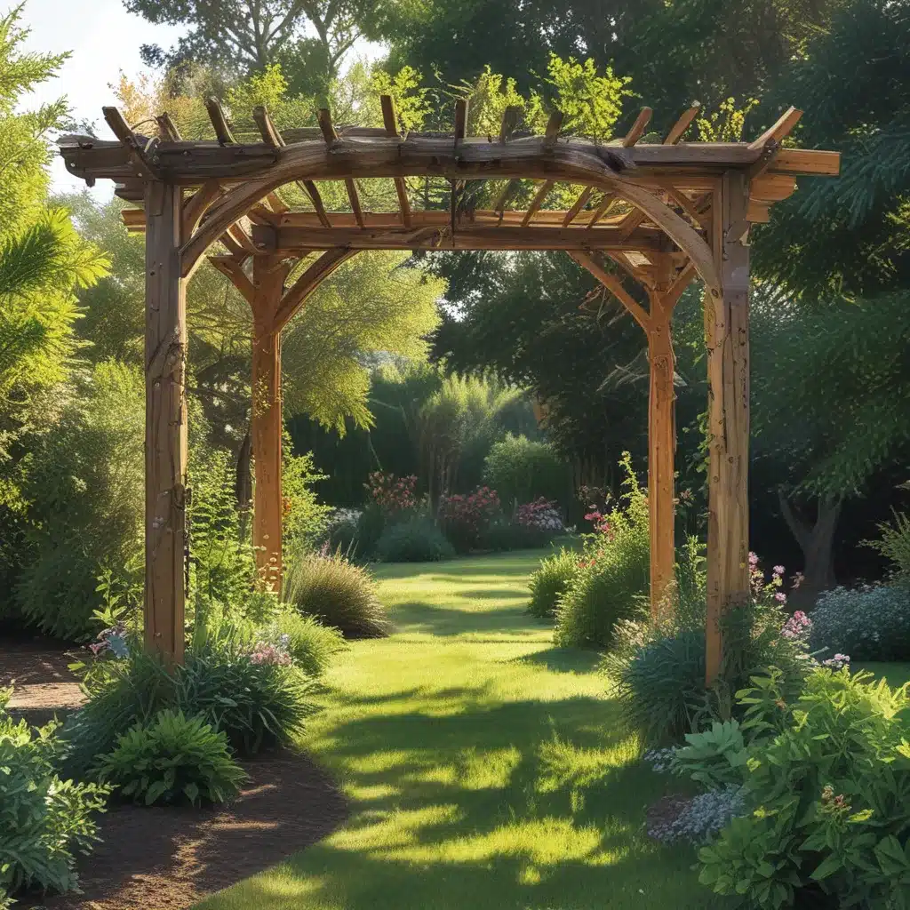 Construct a Rustic Wooden Arbor