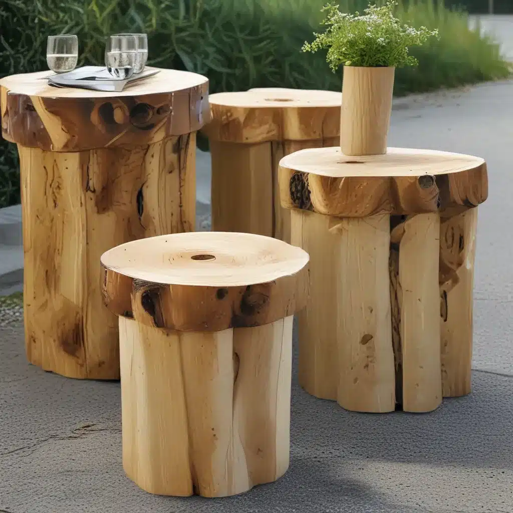 Craft Log Stool Side Tables for Outdoors