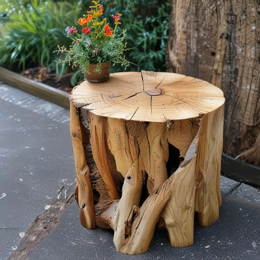 Transform a Tree Stump into a Unique Side Table