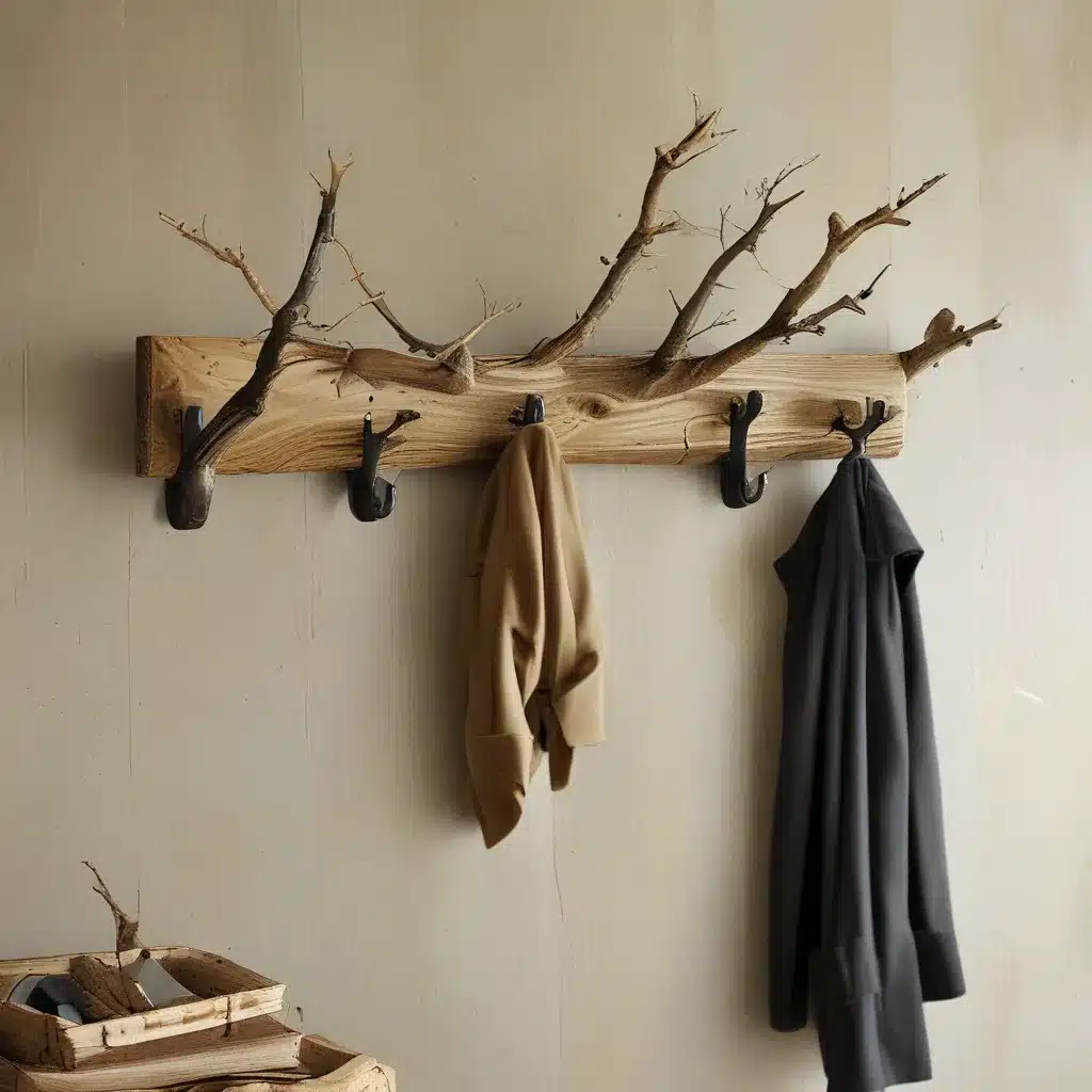 Use Fallen Tree Branches for Coat Hooks