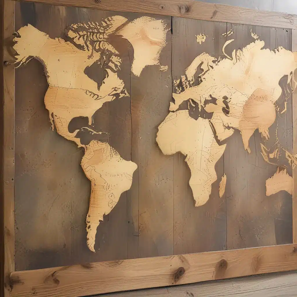 Wood Plank Map Wall Art