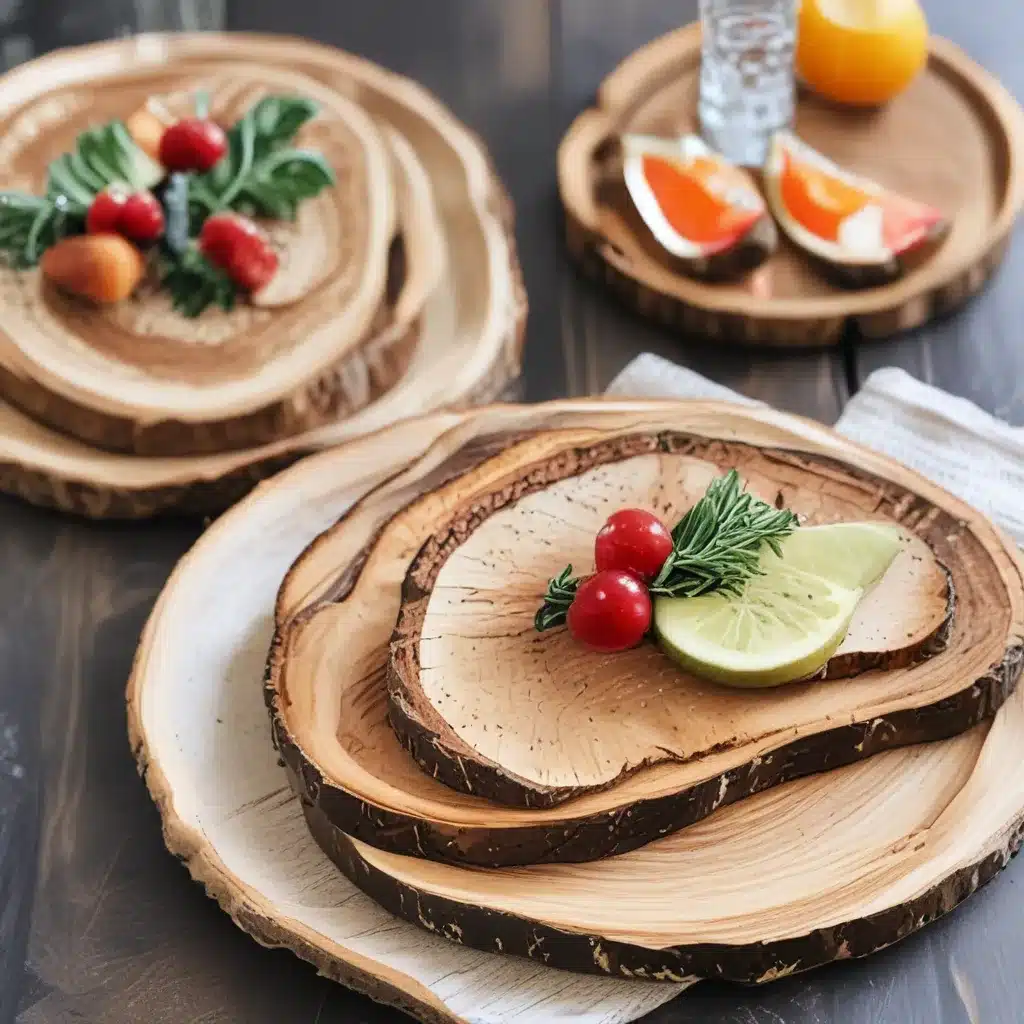 Wood Slice Serving Trays for Entertaining